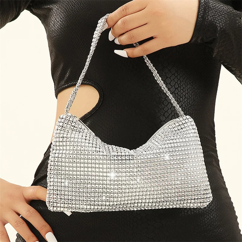 Bling Rhinestone Evening Purse Diamond Shoulder Wedding Party Clutch