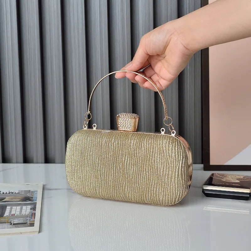 Rose Gold Sequin Evening Clutch Shoulder Bag