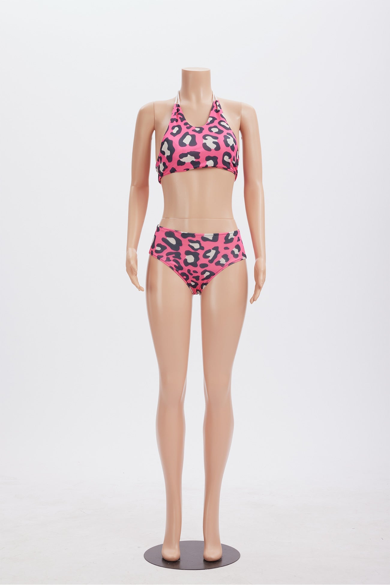 Rose Red Tie-up Two Piece Swimsuit