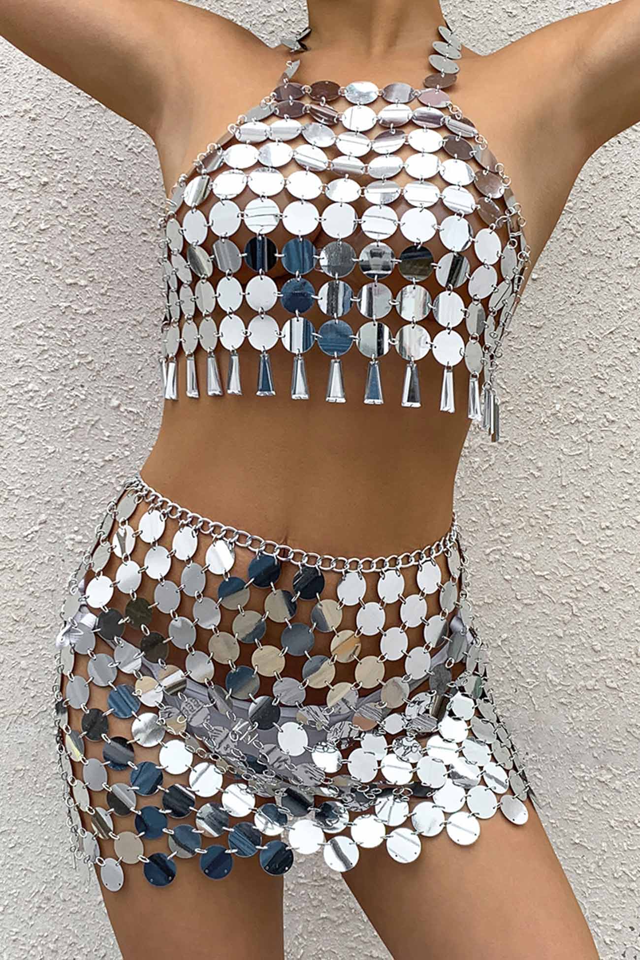 Hand Made Round Sequin Body Chain