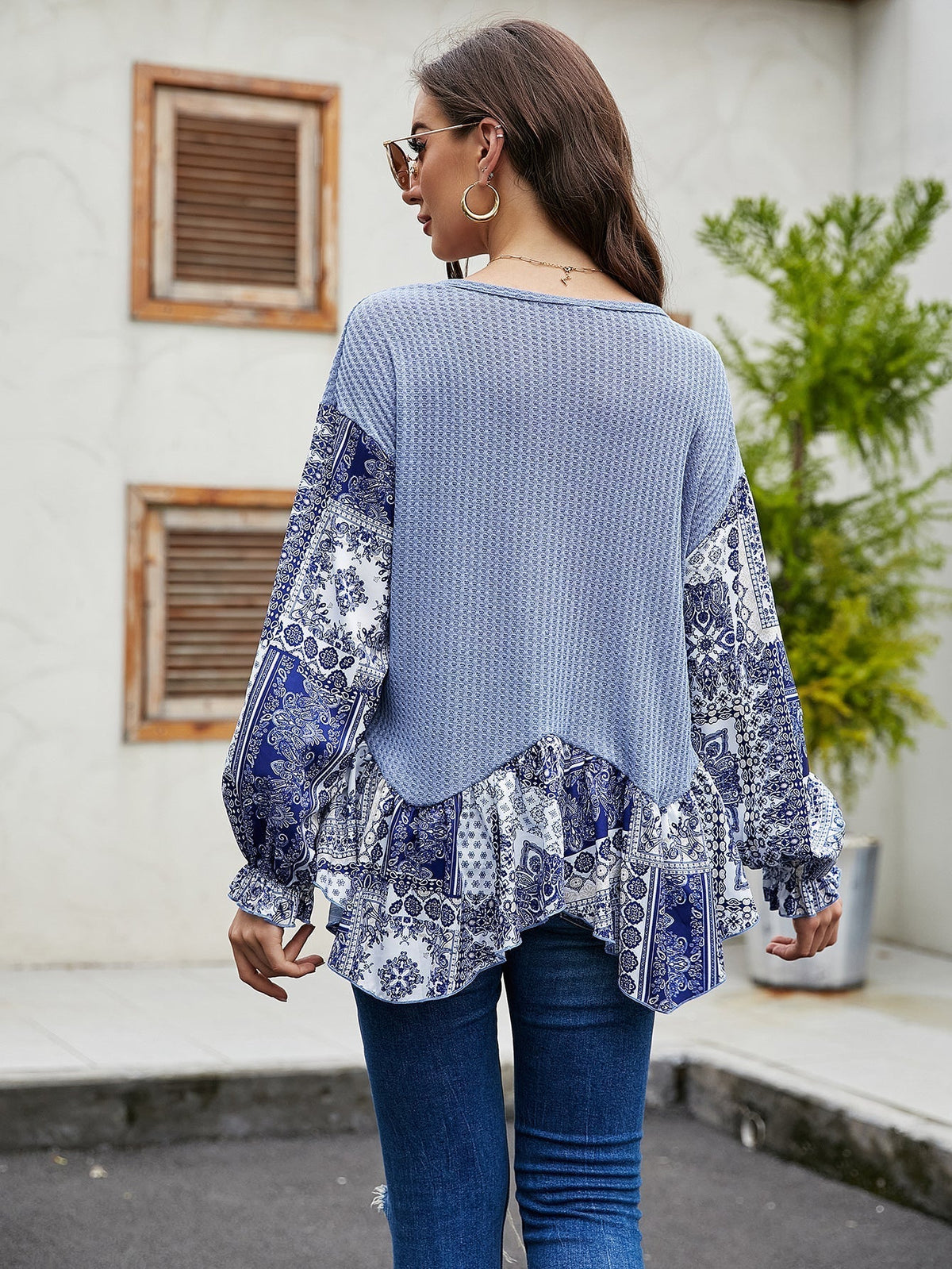 KittenAlarm - Round neck loose long sleeve top