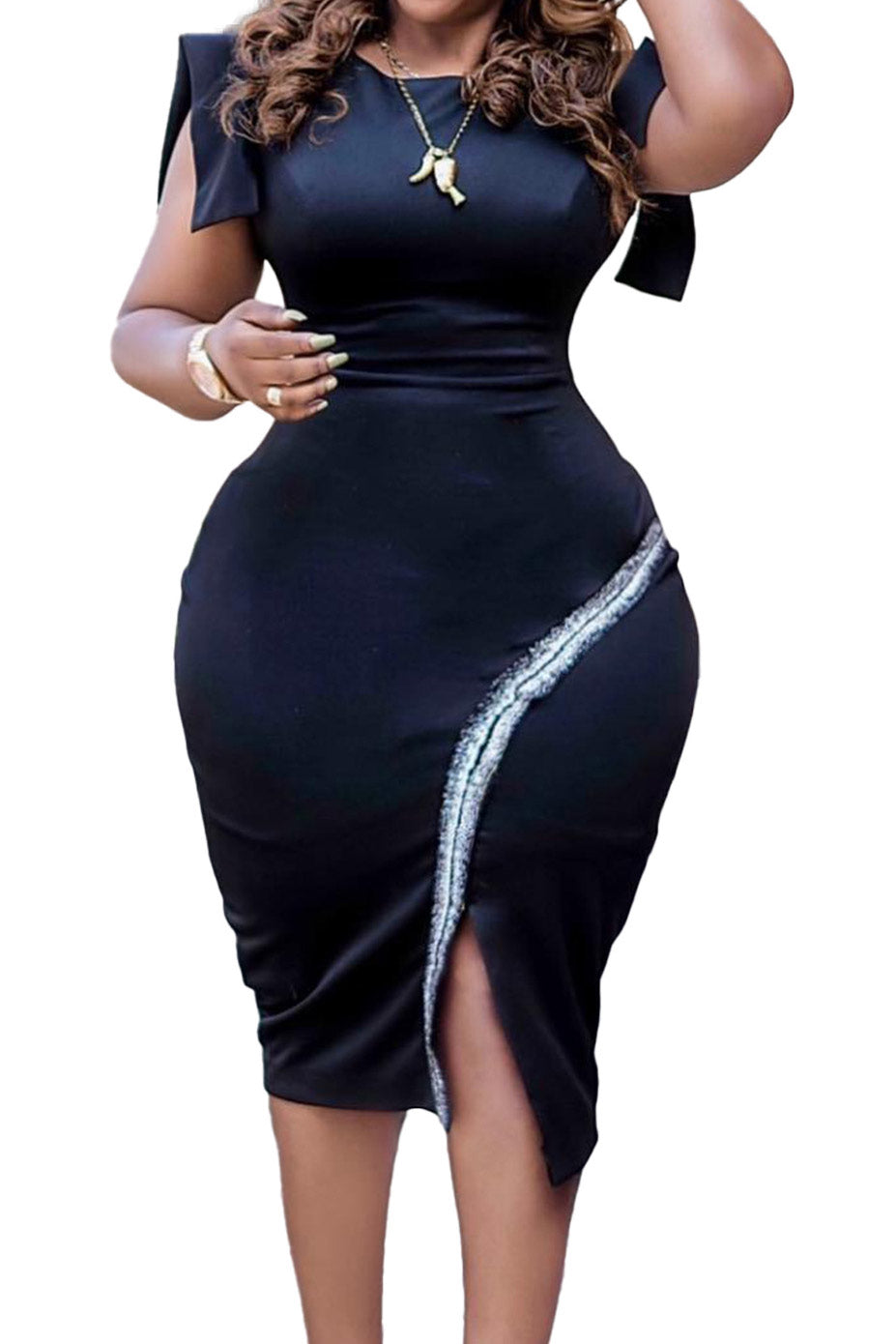 Royal Blue Sleeveless Bodycon Midi Dress  Fashionpara