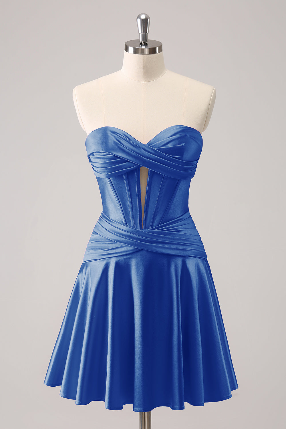Fuchsia A-Line Sweetheart Corset Short Homecoming Dress - Fashionpara