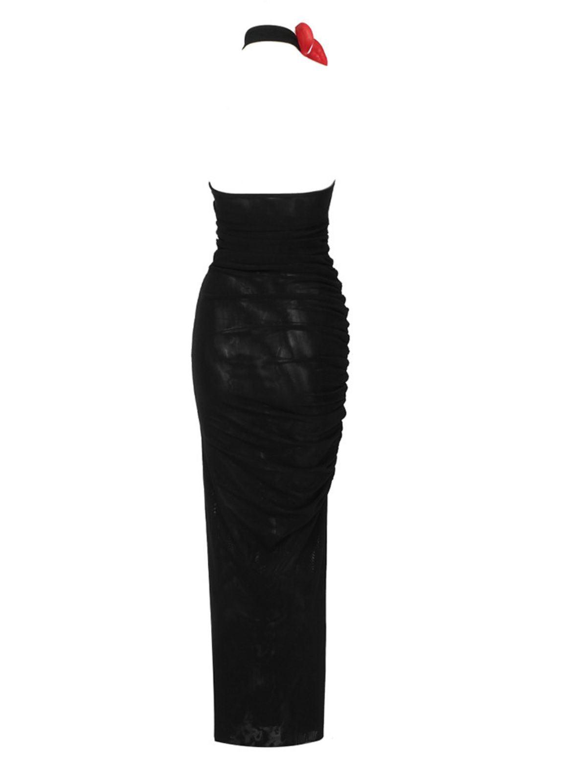 Ruby Halterneck Mesh Maxi Dress - View 8