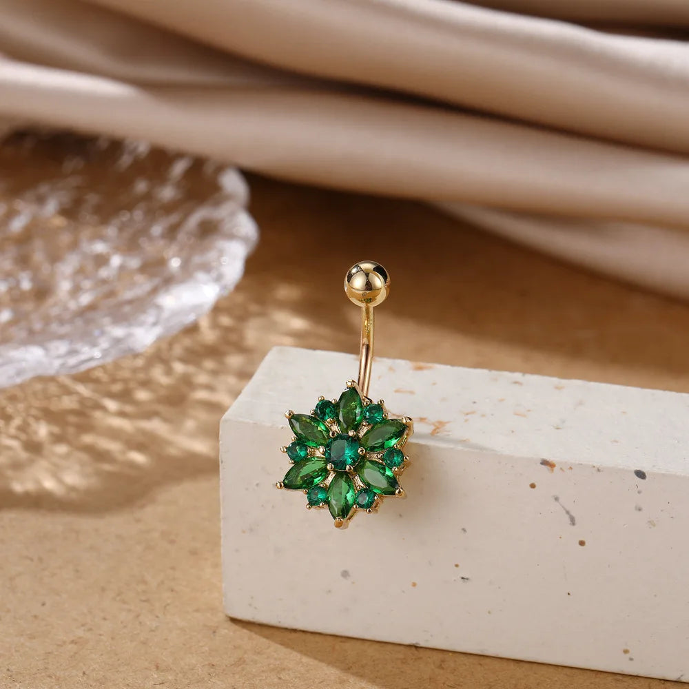 Gothic Heart Dangle Butterfly Belly Ring