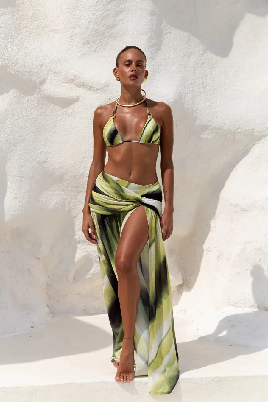 Lace-up Cover Up Thong Sexy Three Piece Swim Sets - Fashionpara