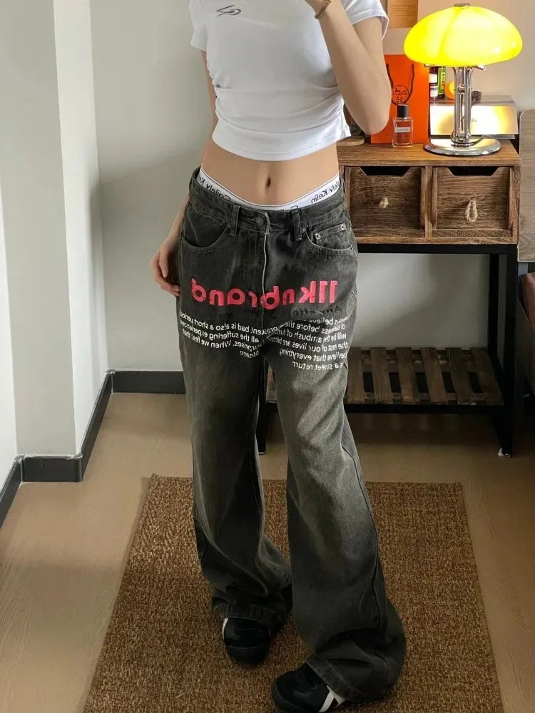 Antique Gothic Baggy Letter Pant