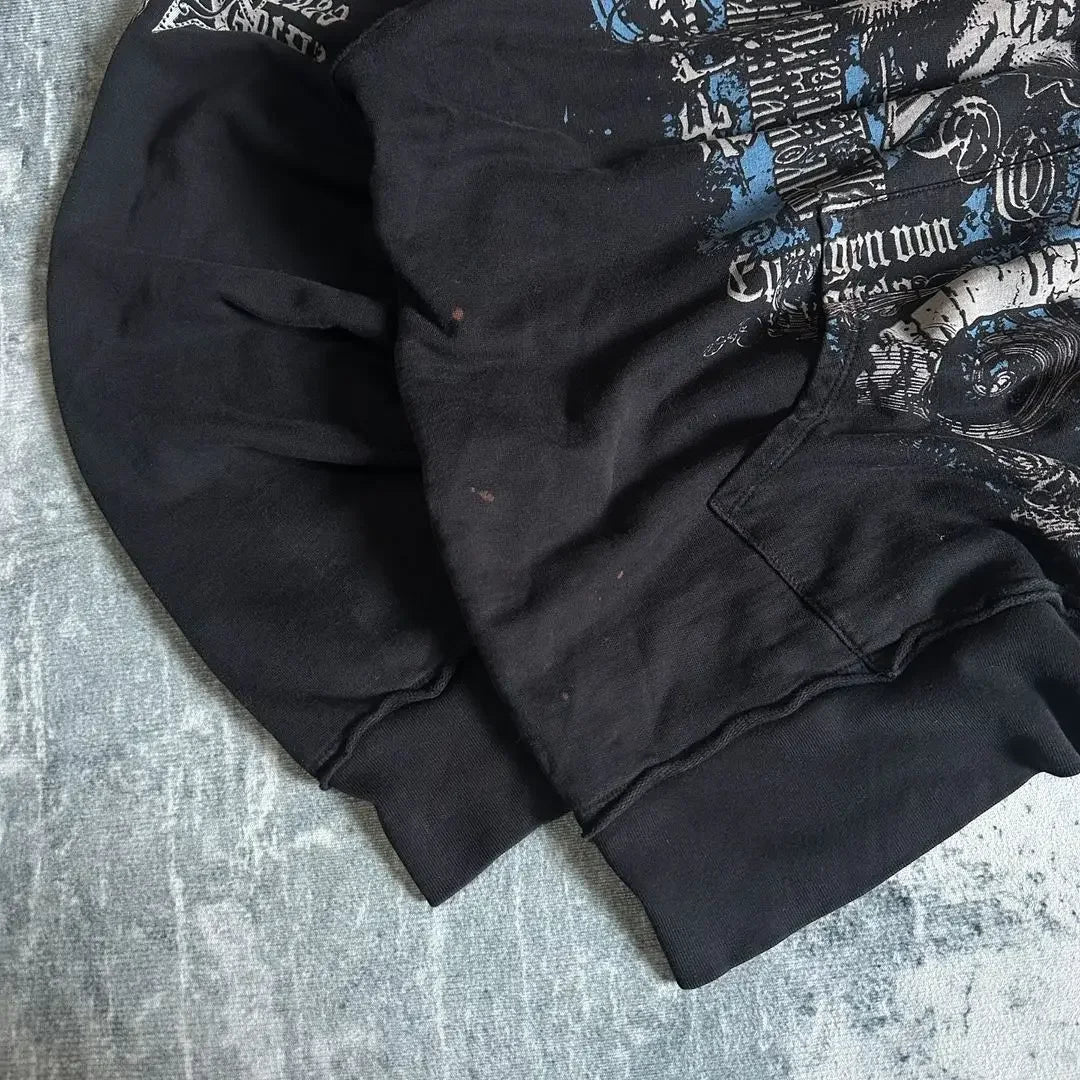 Dark Vintage Design Zipper Hoodie