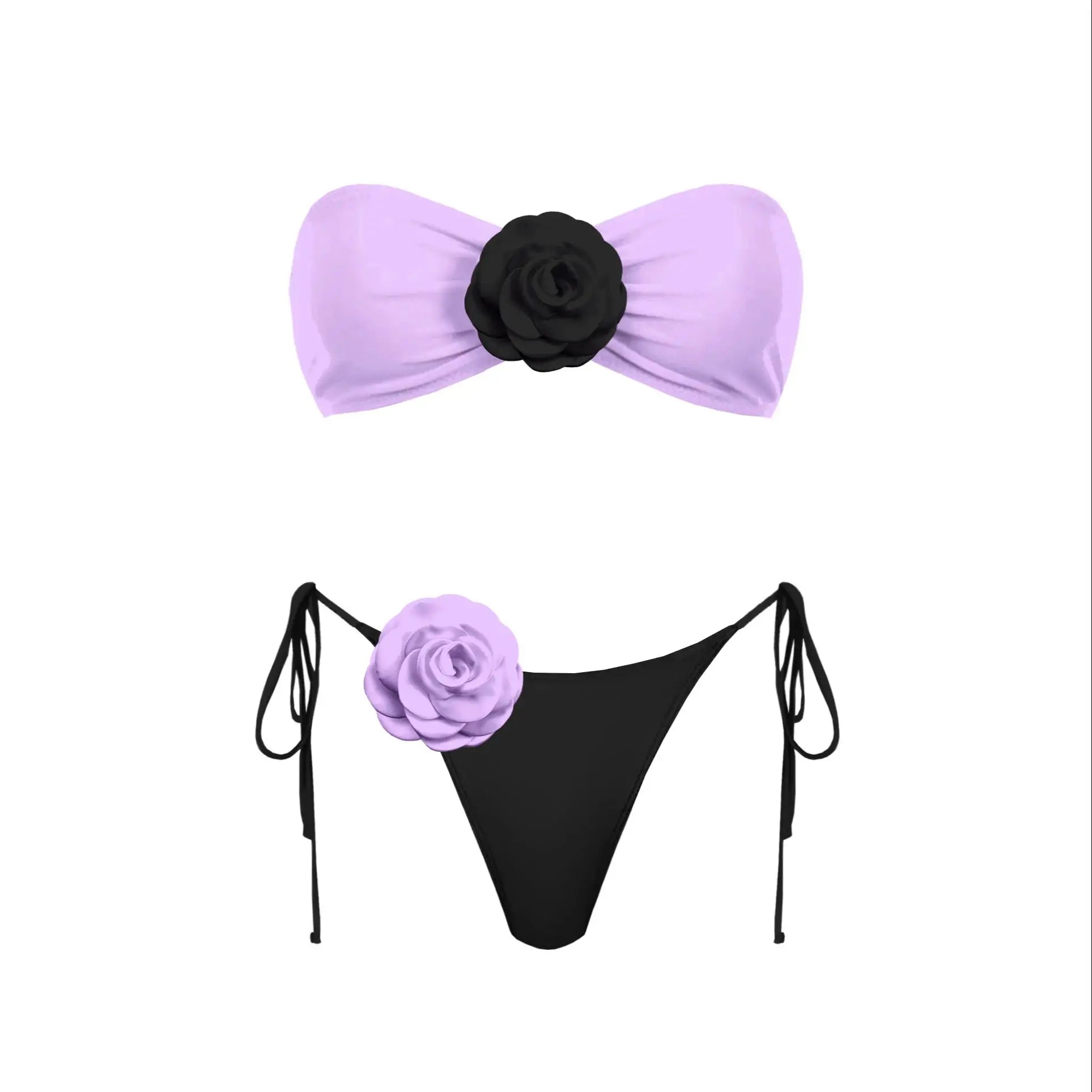 3D Flower Bandage Bikini Set