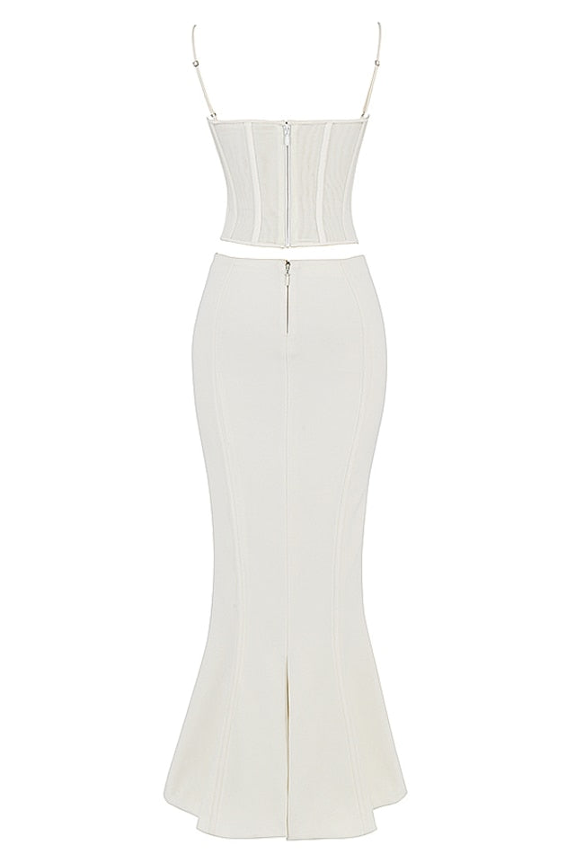 Satin Spaghetti Strap Cutout Corset Bodycon Dress 11