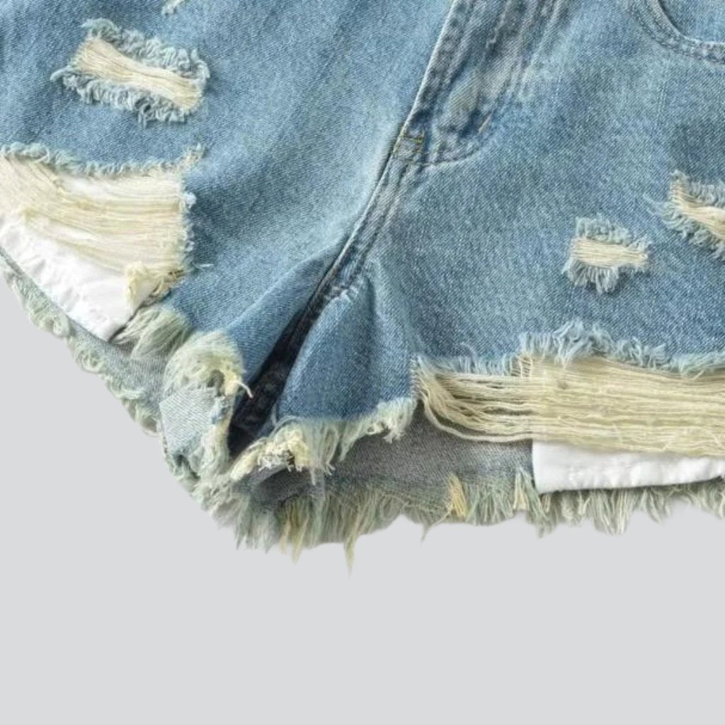 Y2k fashion distressed denim shorts - Fashionpara