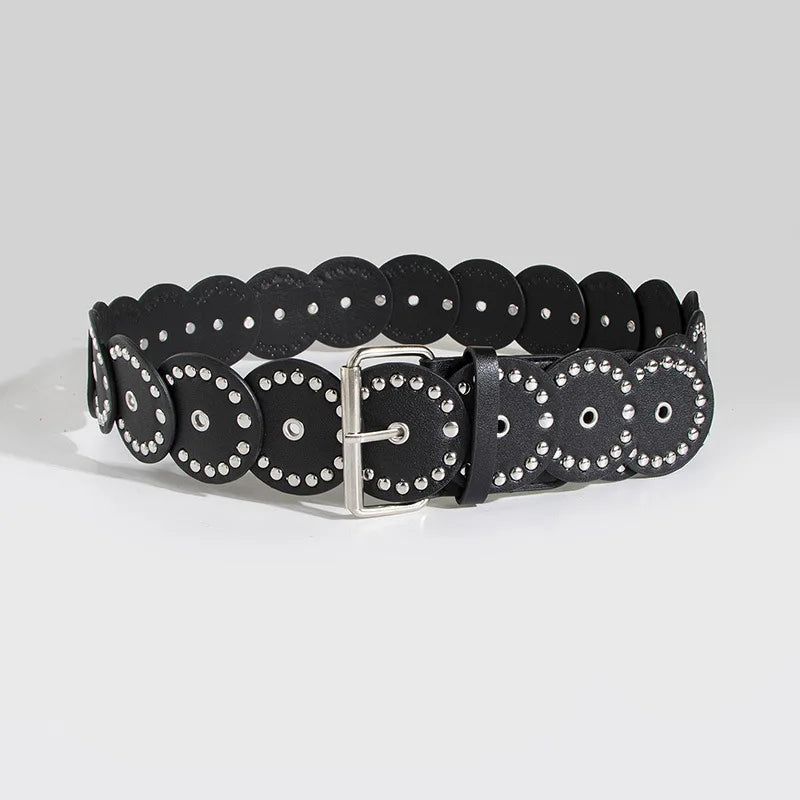 Individual Gothic Circular Rivet Waist Belt