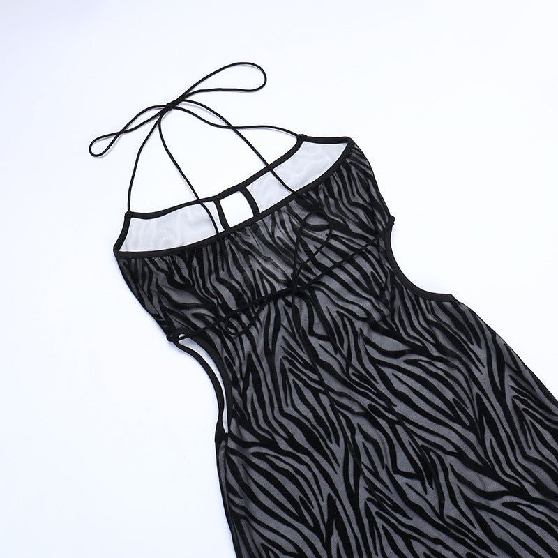 Zebra Print Strappy Cut Out Bodycon Mini Dress 9