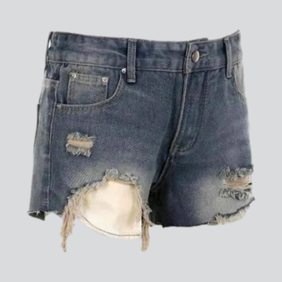 Y2k distressed jean shorts - Fashionpara