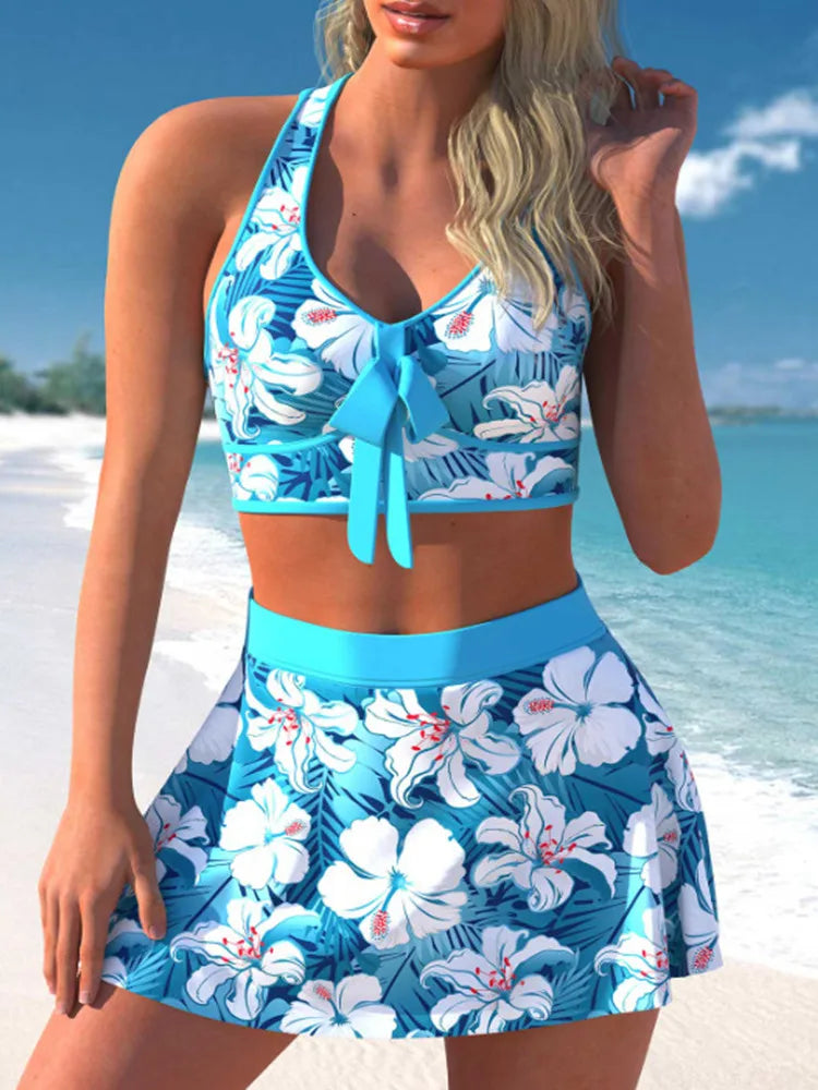 High Waist Tankini Monokini Two Piece Set