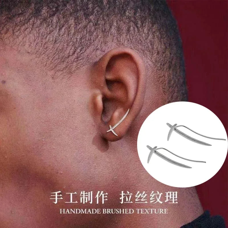 Dark Black Skull Awl Rock Declaration Earring