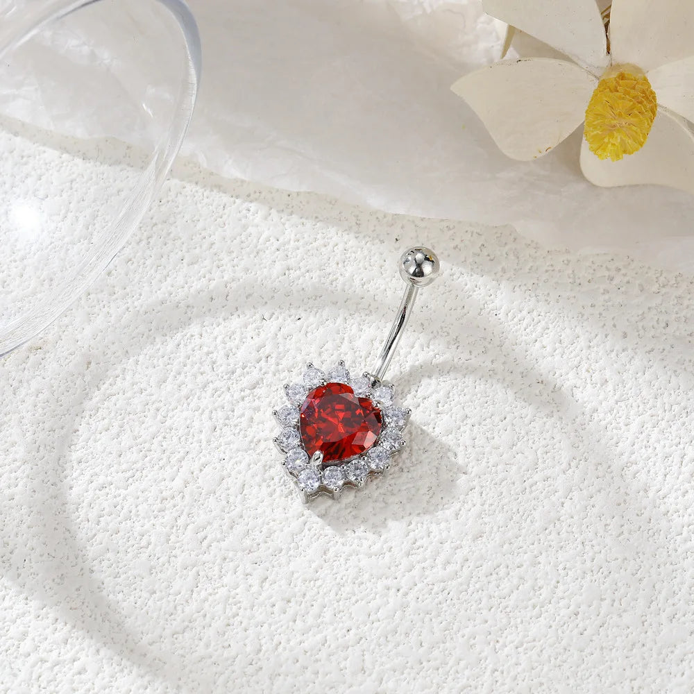 Gothic Heart Dangle Butterfly Belly Ring