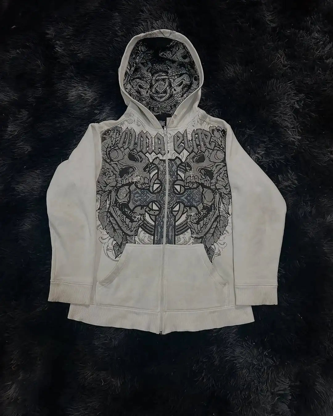 Y2K Gothic Skull Design Hoodie
