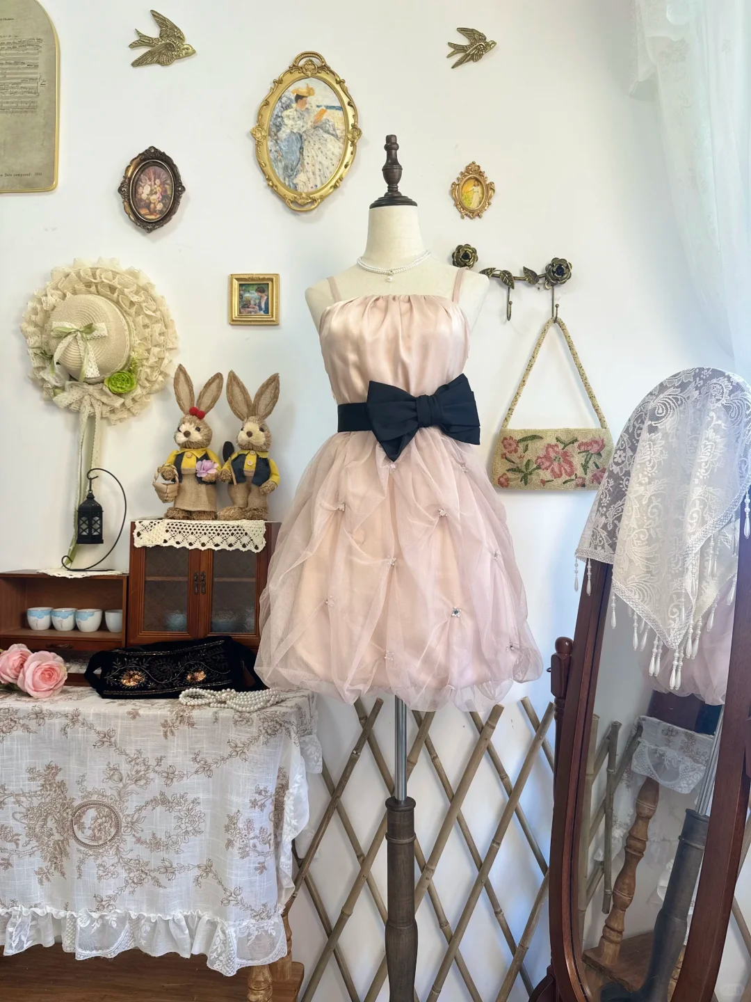 Simple Spaghetti Straps Blush Pink Satin Tulle Short Homecoming Dress Birthday Outfits D306