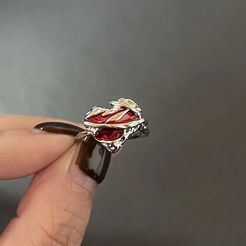 Kpop Dark Geometric Gothic Star Ring