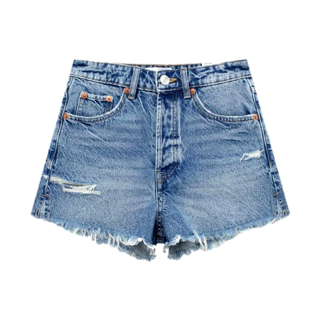 Y2k women's distressed denim shorts - Fashionpara