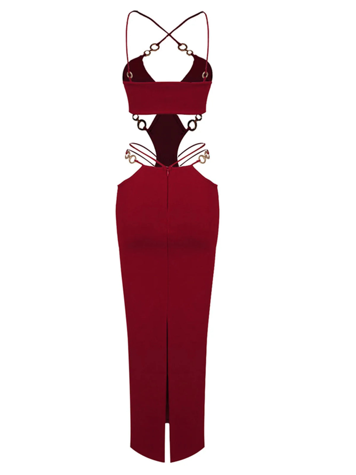 Halter Neck Cutout Bodycon Maxi Dress