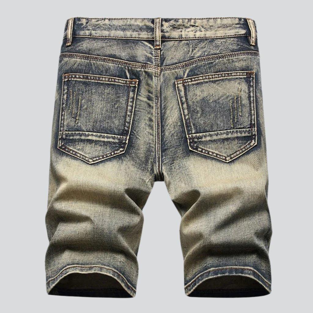 Yellow cast men's denim shorts - Fashionpara
