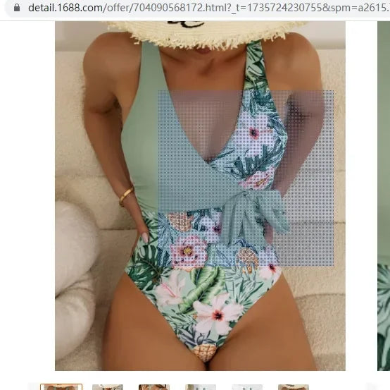 Wrap Tie Plunge One Piece Set