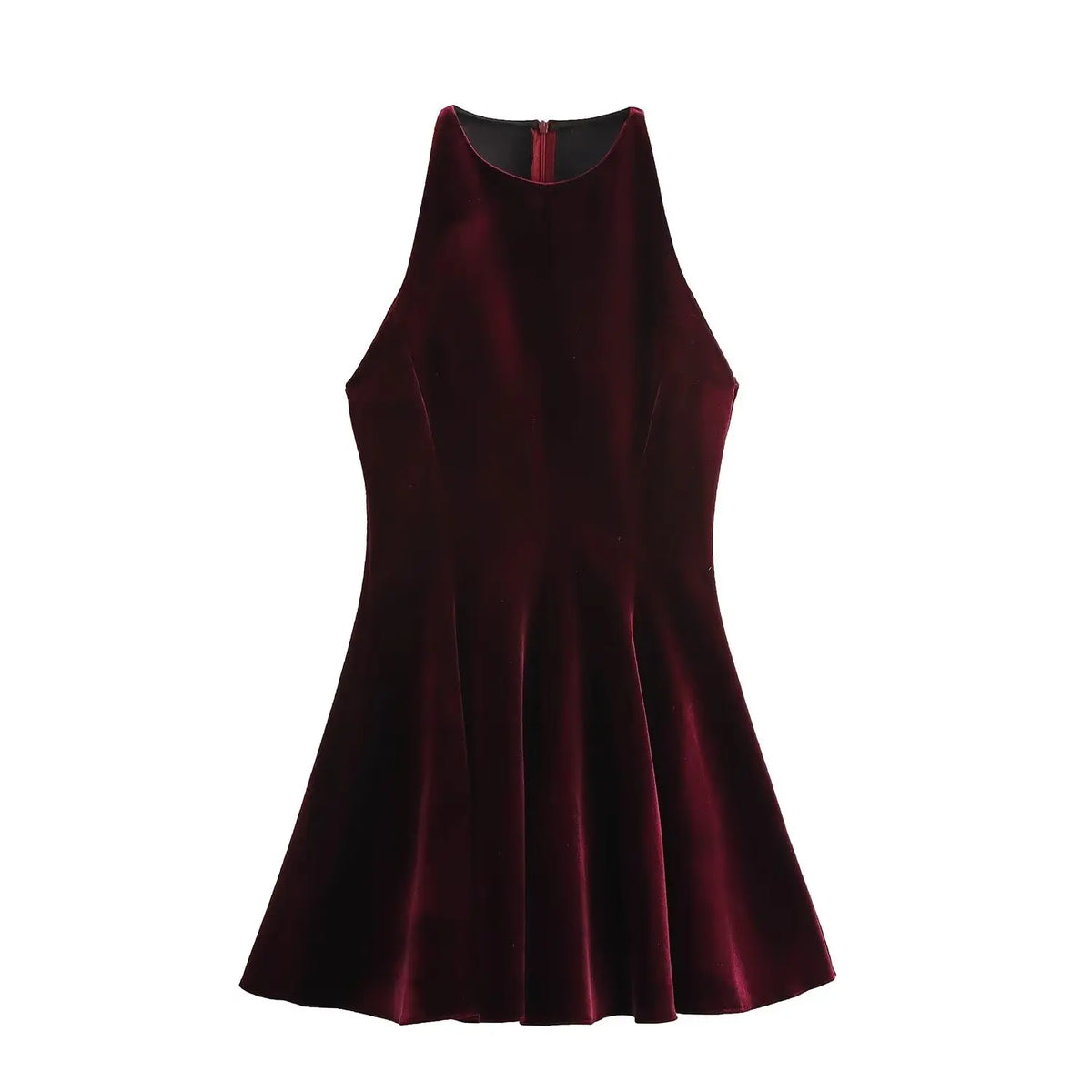 Solid Tank Velvet Mini Dress - View 8