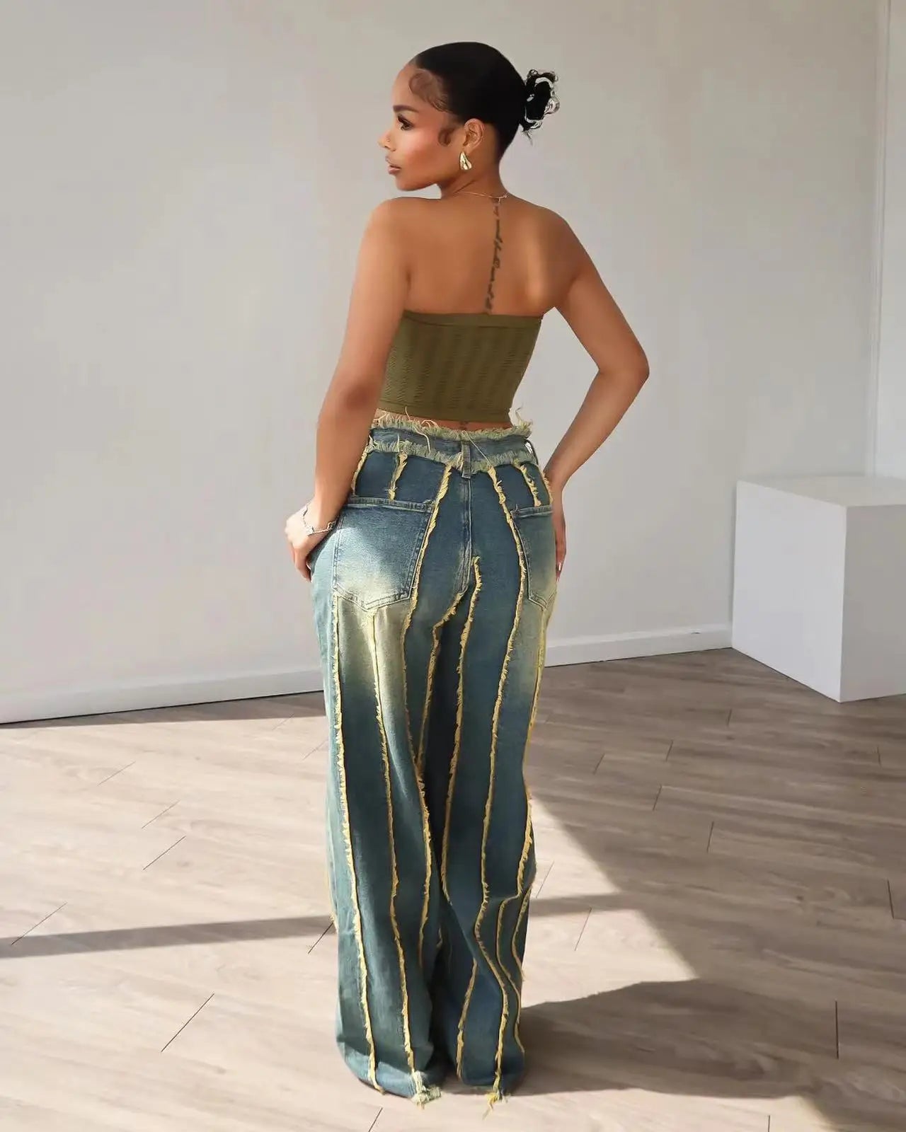 Attractive High Waist Gothic Straight Pant