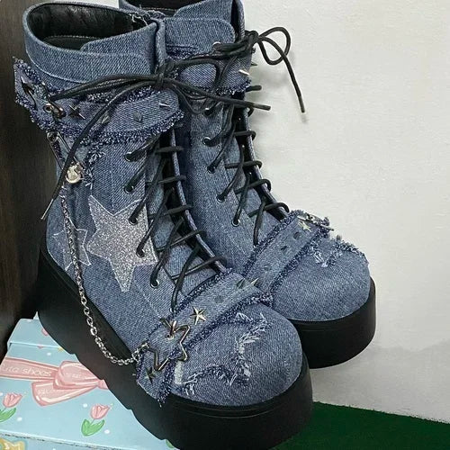 Sweet Lolita Vintage Y2K High-Heeled Gothic Platform Boot