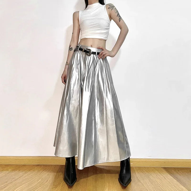 High Waist Pleated Cyberpunk Skirt