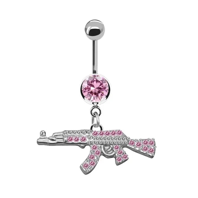 Heavenly Feathers Rose Dark Belly Ring