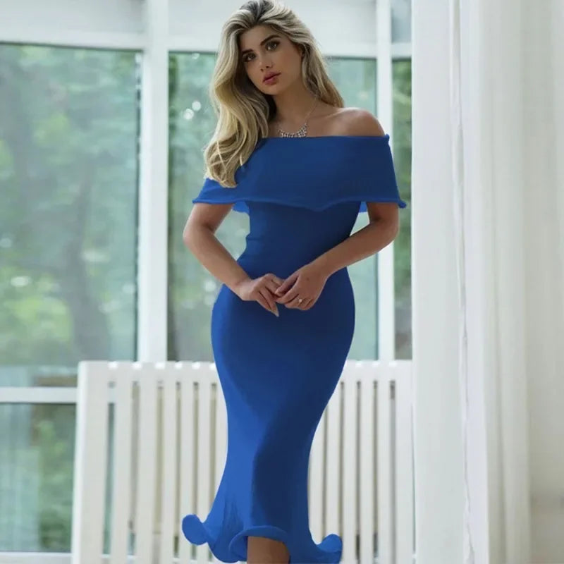 Ruffled Backless Midi Party Dress - View 15
