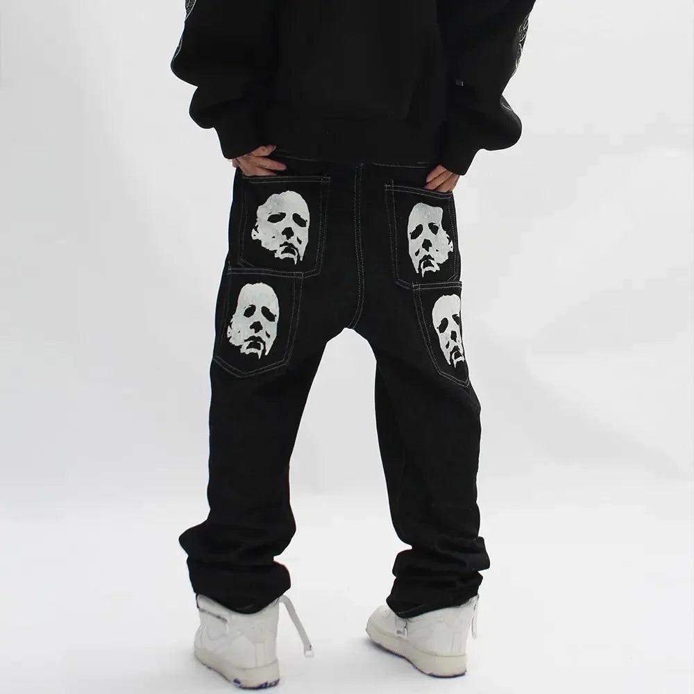 Bat Print Gothic Streetwear Pant