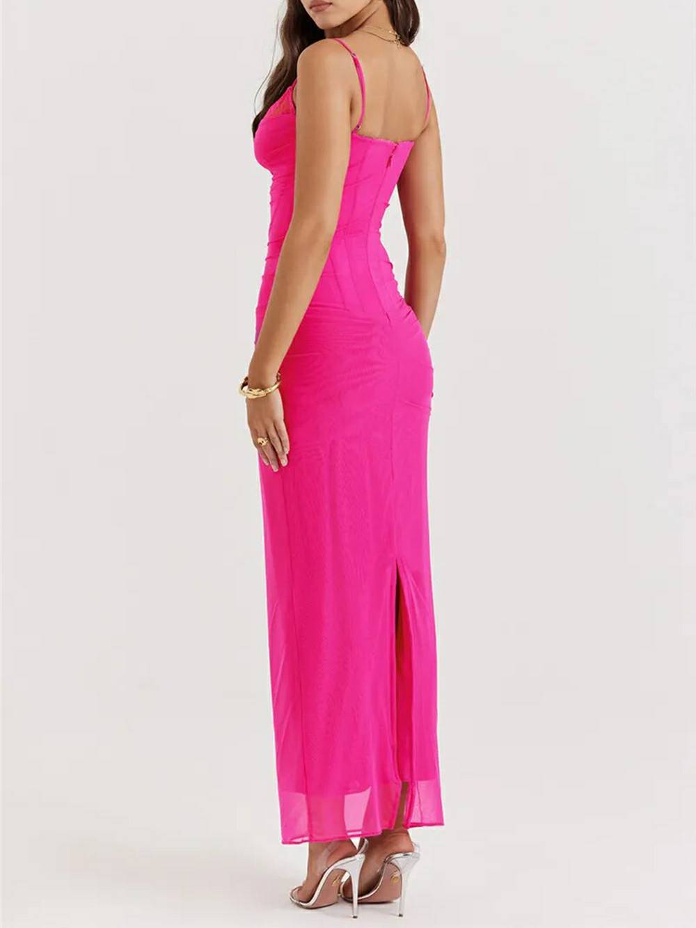 Fuchsia Corset Maxi Dress - View 4