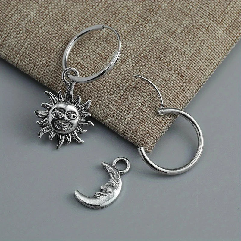 Bright Lunar Heavenly Dark Hoop Earring