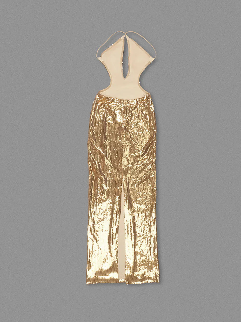 Sequin Deep V-Neck Halter Mermaid High Split Maxi Dress - View 14