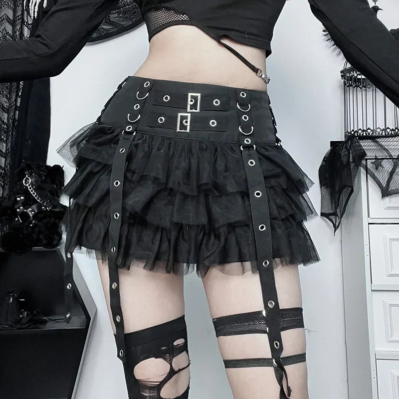 Gothic High Waist Mini Skirt