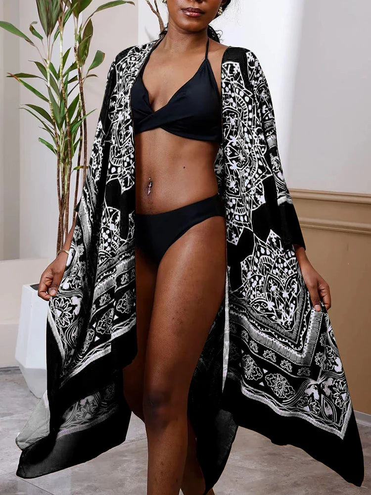 Printed Plus Size Bikini Cover Up