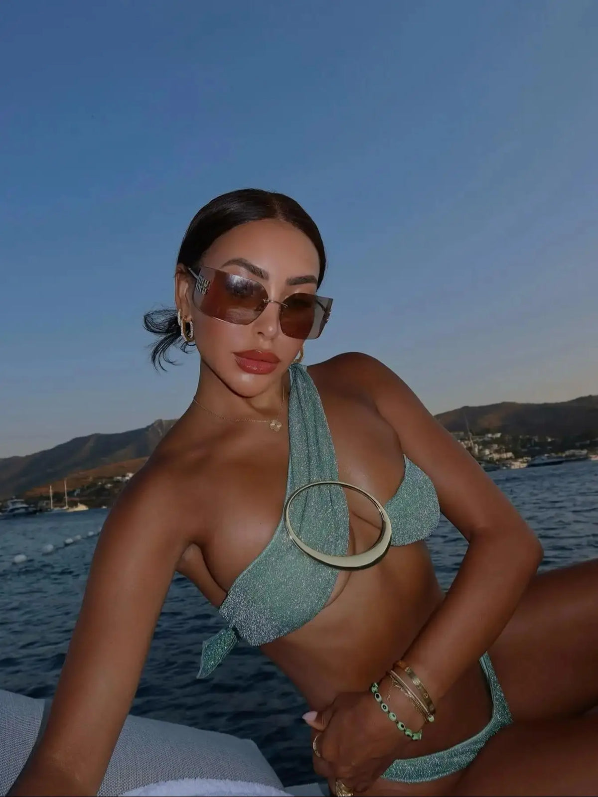 High Waist Bandage High Leg Bikini Sets