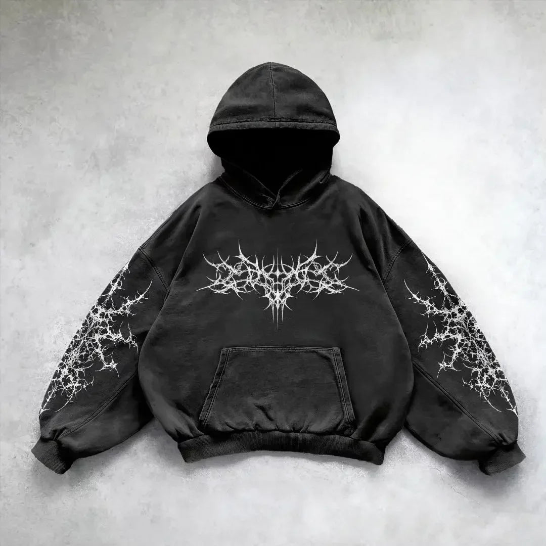 Y2K Gothic Skull Zipper Hoodie