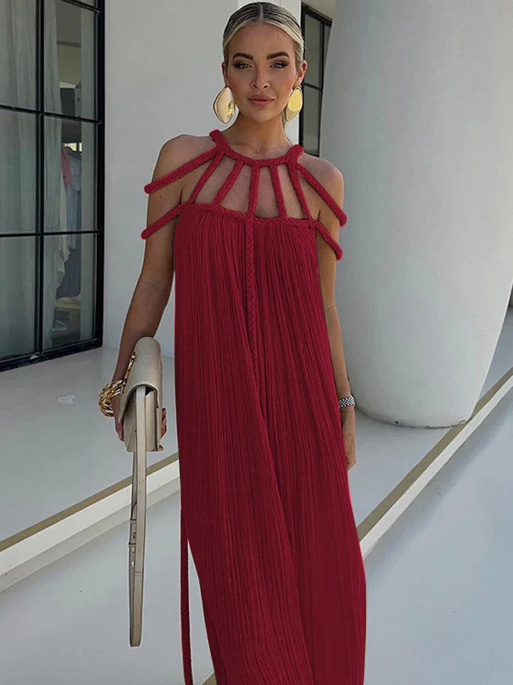 Hollow Out Sleeveless Beach Cover Up