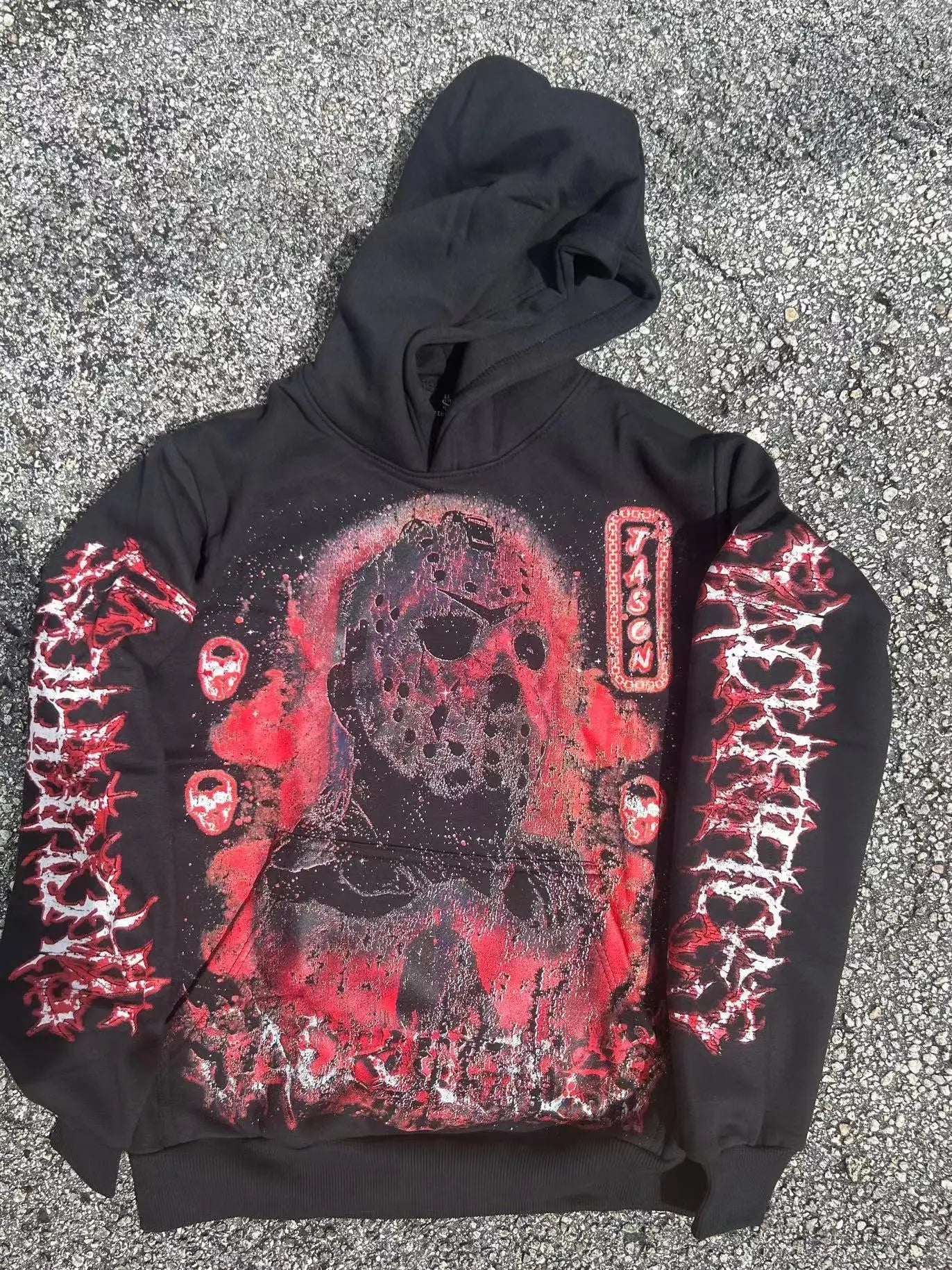 Dark Skulls Print Rebel Hoodie