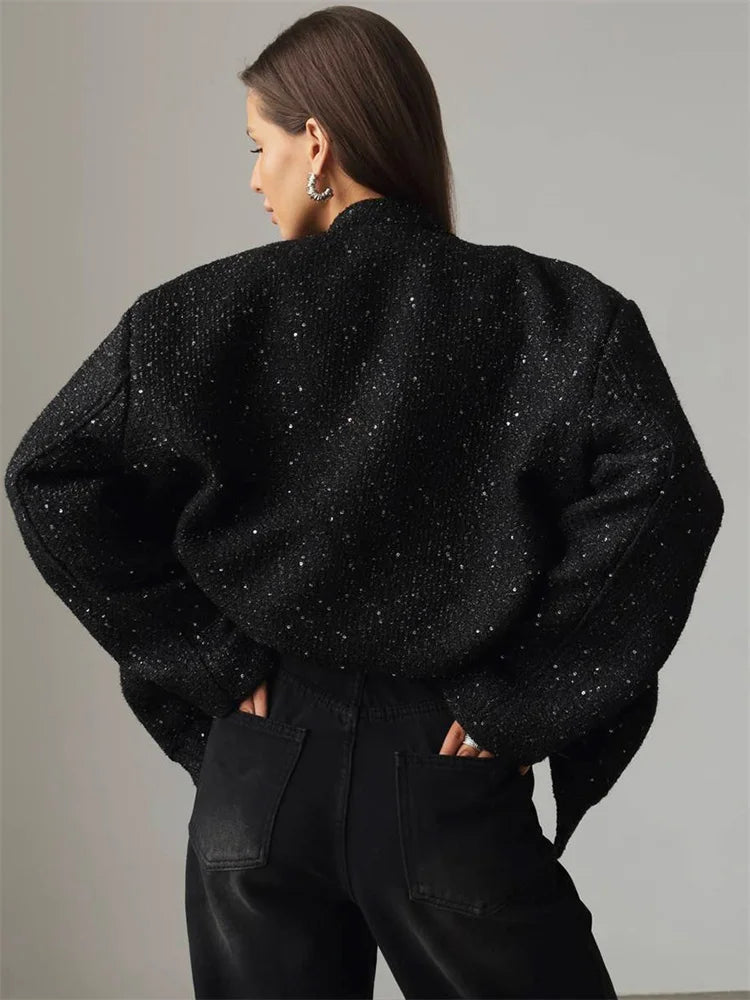 Sequin Patchwork Glitter Coat