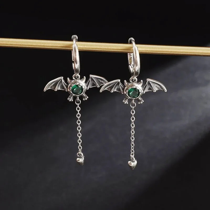 Dark Black Skull Awl Rock Declaration Earring