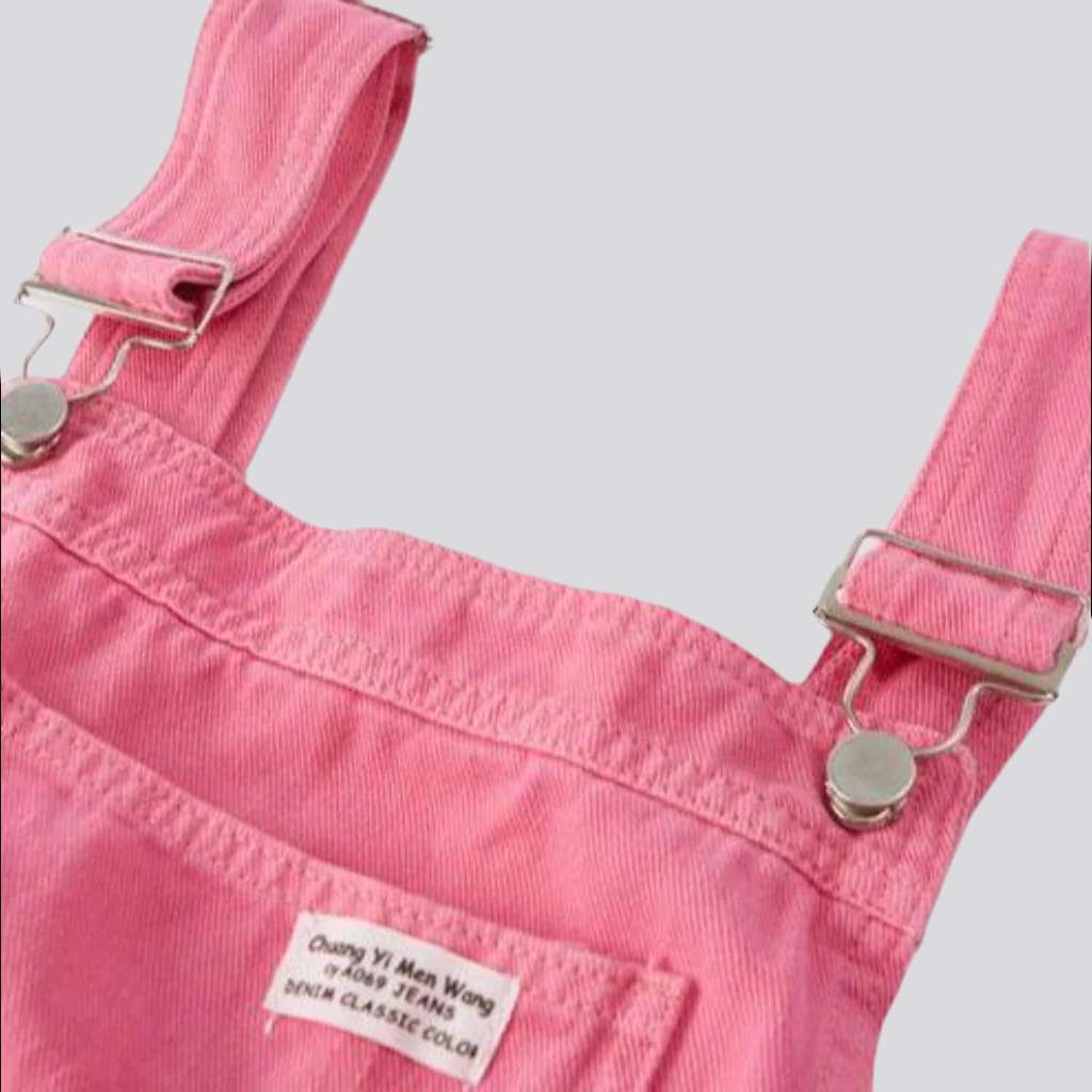 Wide-leg denim jumpsuit for ladies - Fashionpara