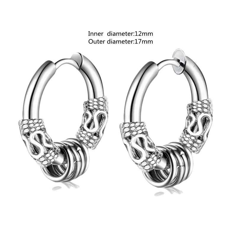 Dark Black Skull Awl Rock Declaration Earring