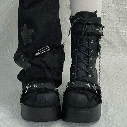 Sweet Lolita Vintage Y2K High-Heeled Gothic Platform Boot