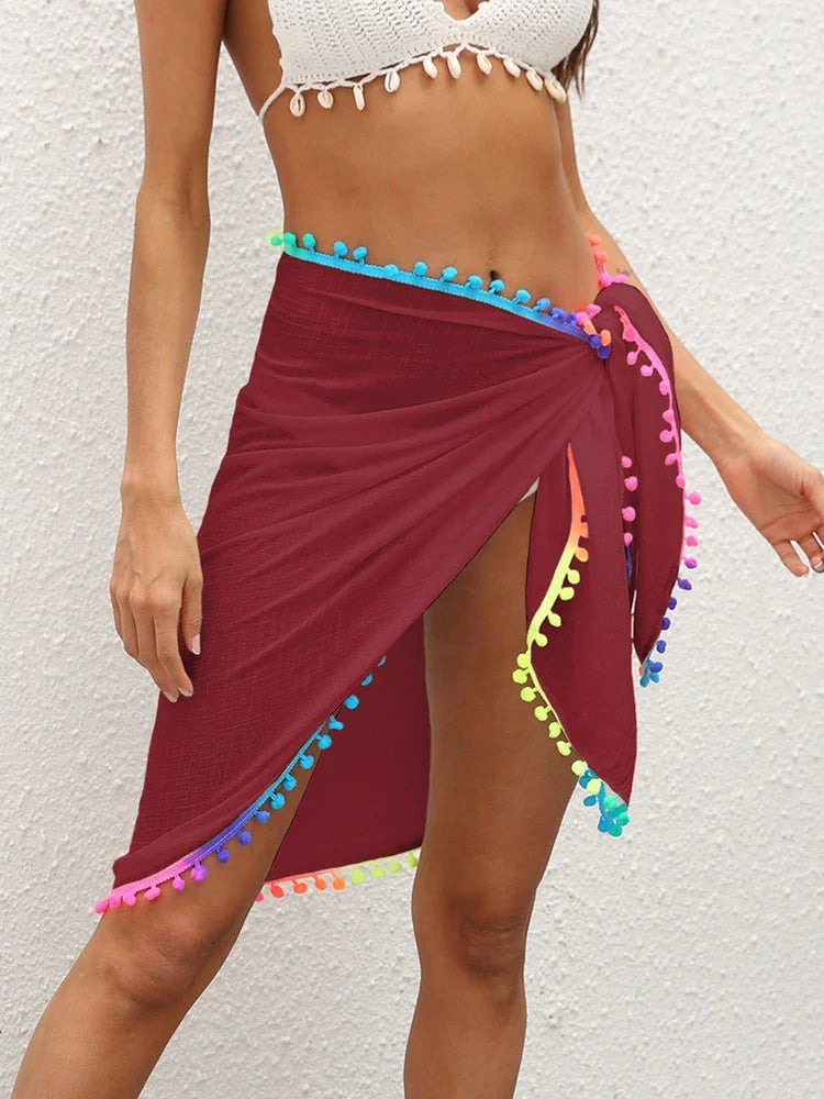 Gradient Tassel Beach Shawl Wrap Cover Up